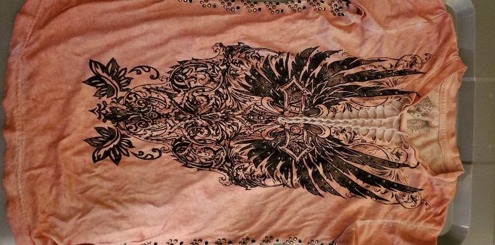 AFFLICTION soft Tshirt with beading. Sz Small